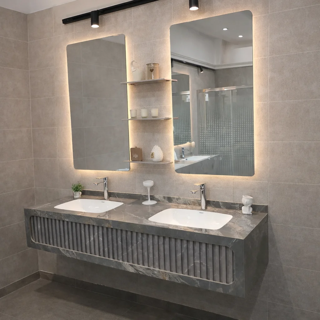 مغسلة بورسلان حوضين مقاس 170 سم