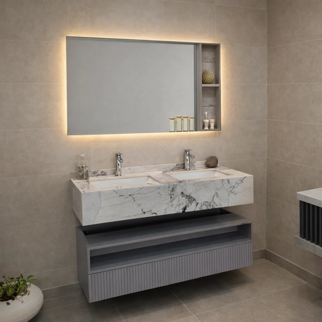 مغسلة بورسلان حوضين مقاس 120 سم