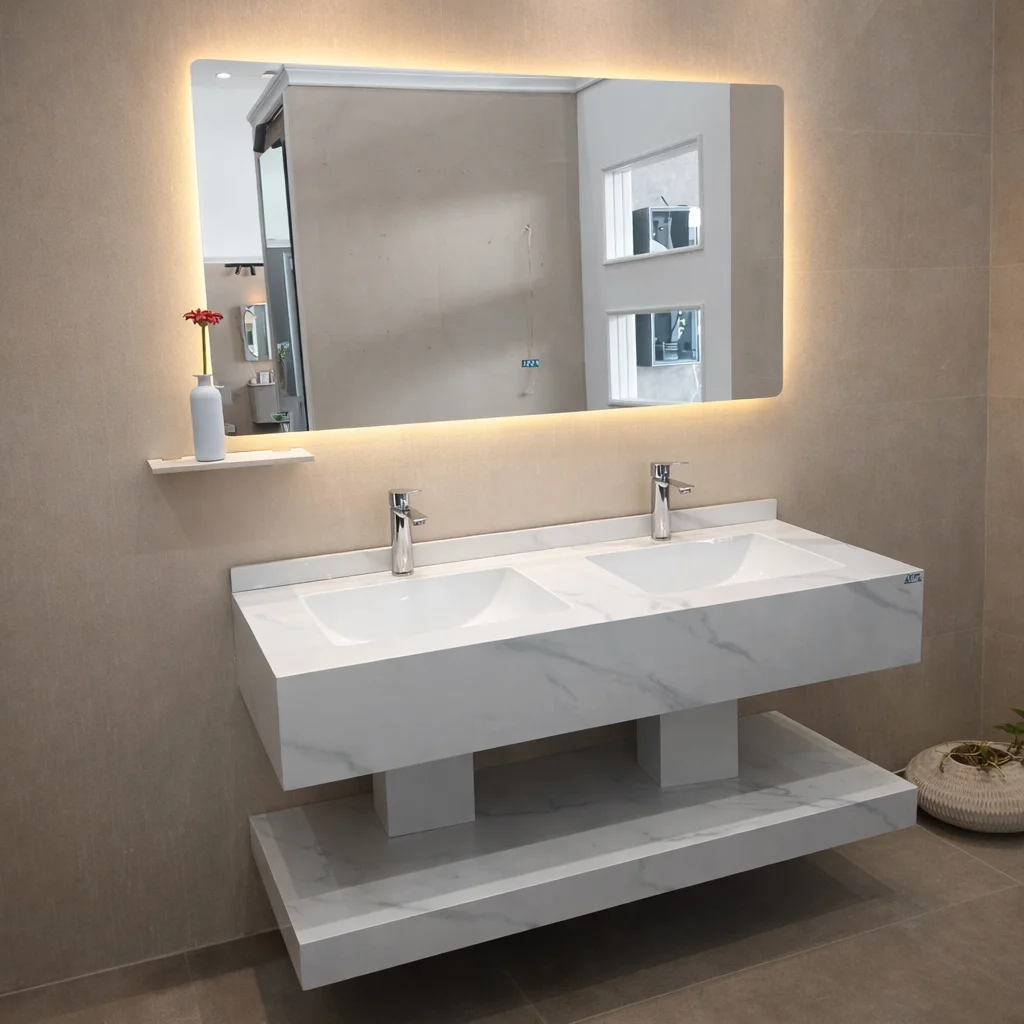 مغسلة بورسلان حوضين مقاس 130 سم