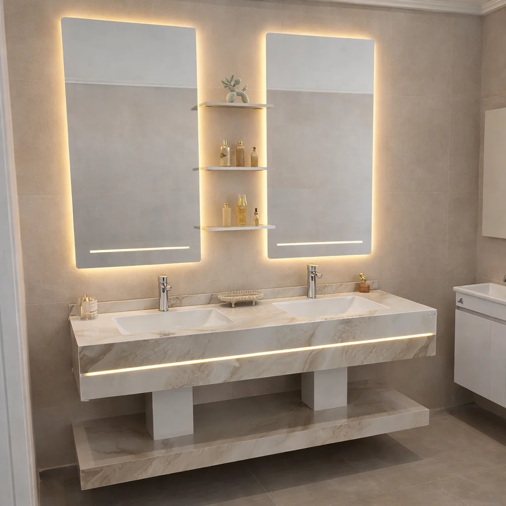 مغسلة بورسلان حوضين مقاس 150 سم