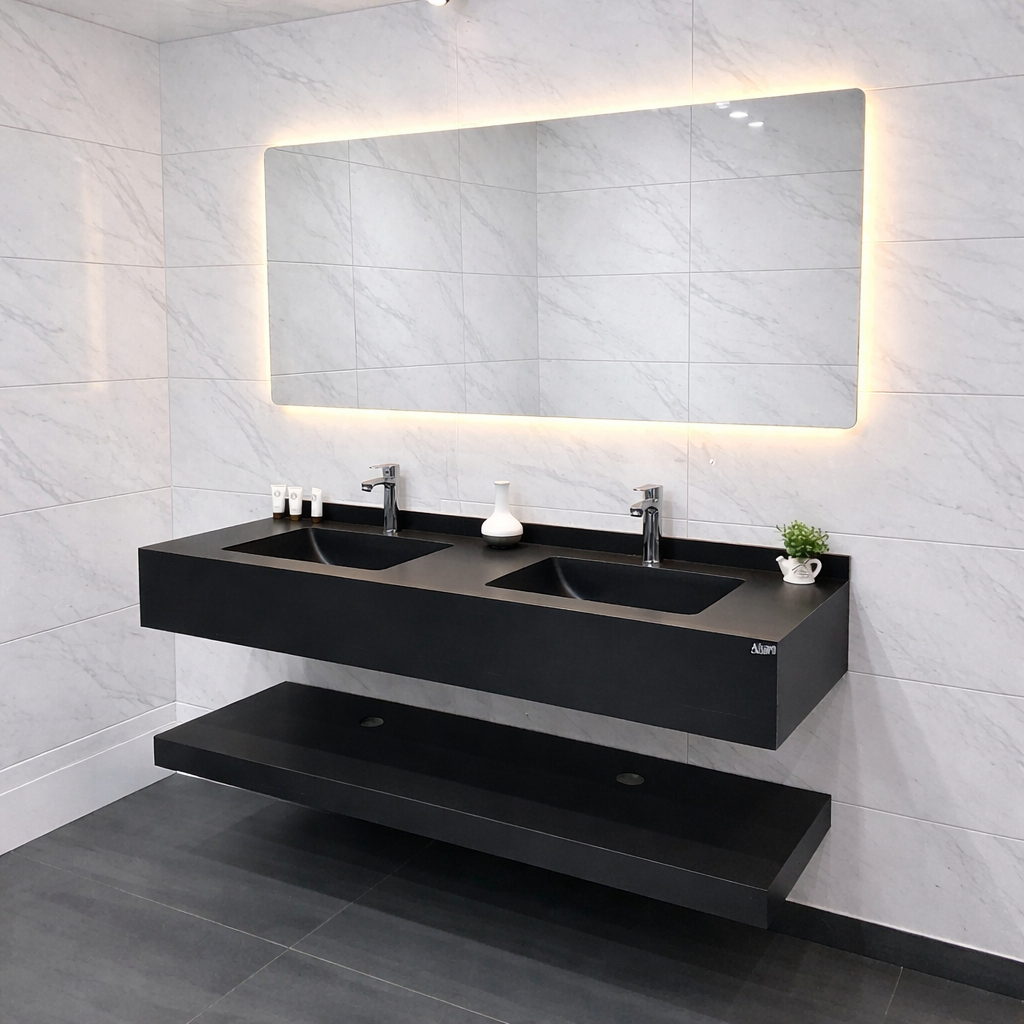 مغسلة بورسلان حوضين مقاس 150 سم