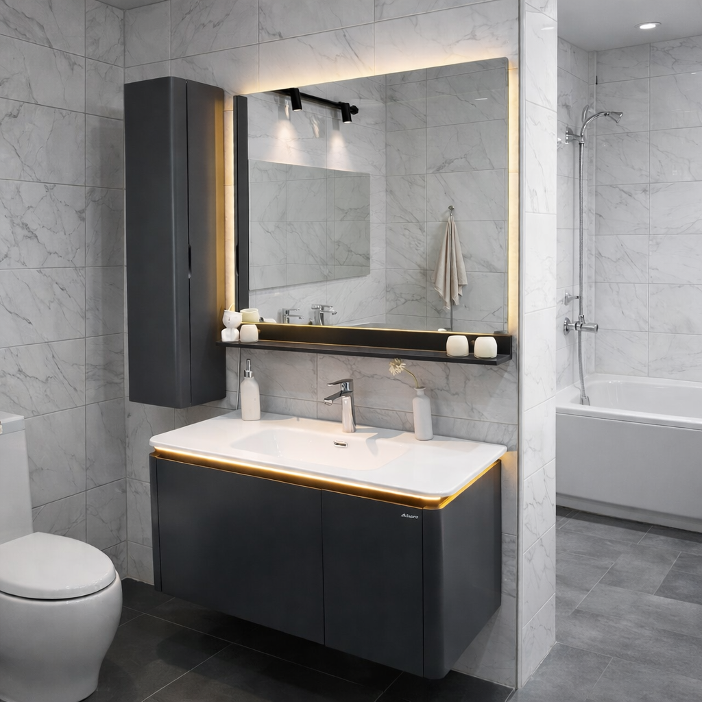 مغسلة PVC حوض مقاس 100 سم لون رصاصي