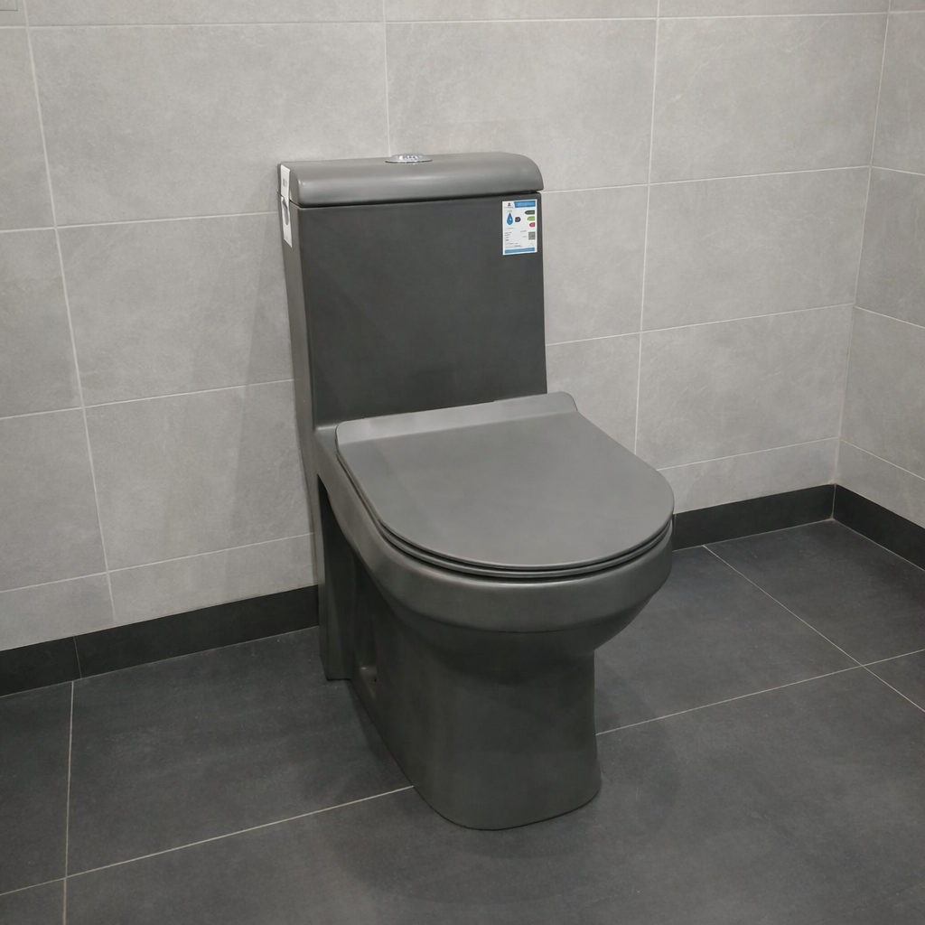 كرسي حمام بورسلان رمادي