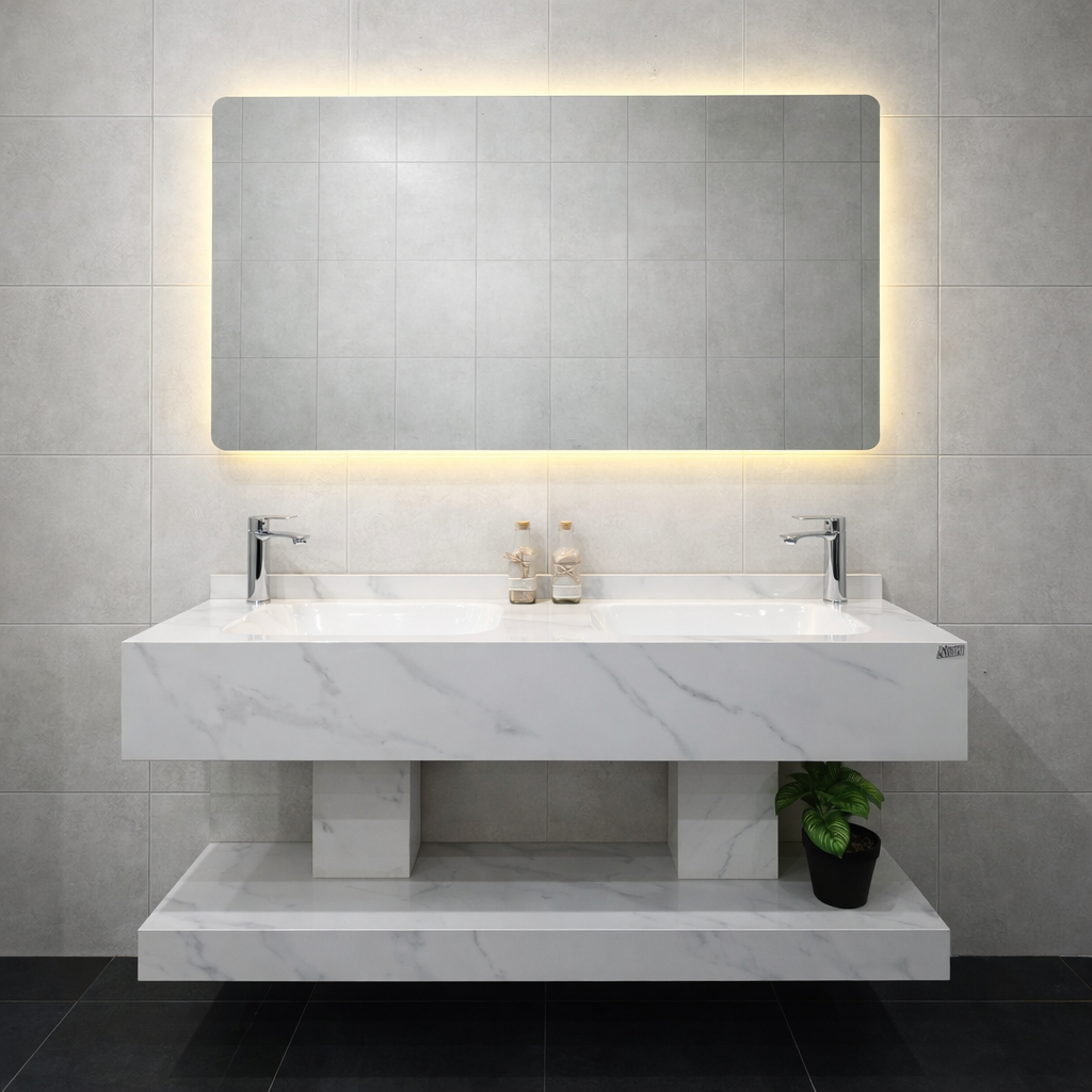 مغسلة بورسلان حوضين مقاس 120 سم