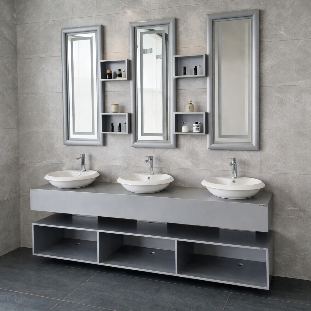 مغسلة PVC ثلاث أحواض مقاس 210 سم