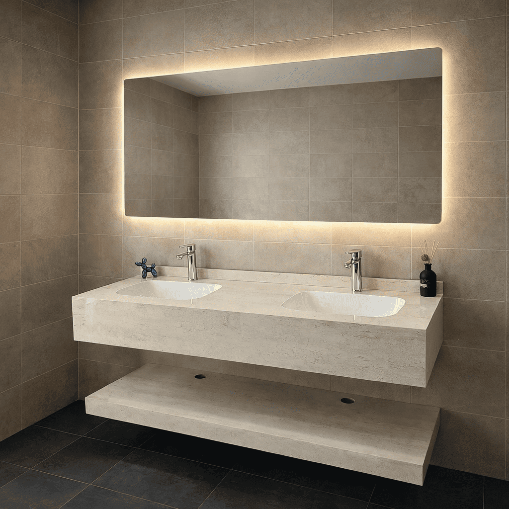 مغسلة بورسلان حوضين مقاس 150 سم